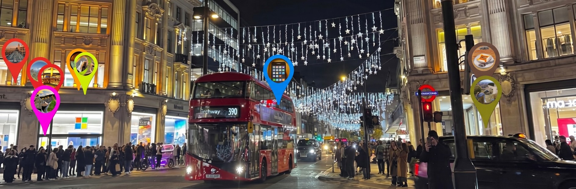 Timule Memories visible through AR on a London street